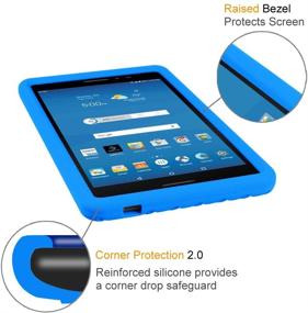 img 2 attached to 📱 Fintie Silicone Case for AT&T Trek 2 HD (Model 6461A) - Honey Comb Series, Lightweight & Shockproof, Blue