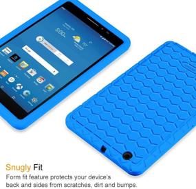 img 3 attached to 📱 Fintie Silicone Case for AT&T Trek 2 HD (Model 6461A) - Honey Comb Series, Lightweight & Shockproof, Blue