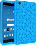 📱 fintie silicone case for at&t trek 2 hd (model 6461a) - honey comb series, lightweight & shockproof, blue logo