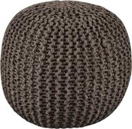 latricia round knitted pouf ottoman by signature design by ashley - 17 x 17 inches - brownish gray logo