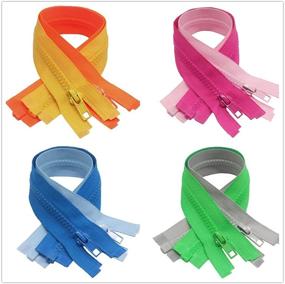 img 4 attached to Meillia 8PCS 24 Inch Heavy Duty 👕 Separating Jacket Zippers - Bulk 8 Color Pack