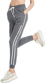 img 2 attached to 🏃 Comfortable and Stylish Women's Jogger Sweatpants with Pockets for Running, Lounge, and Workouts