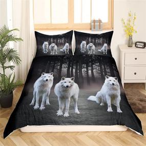 img 3 attached to 3D Wolf Comforter Cover: Full Size Animal Theme Bedding Set, Perfect for Kids and Teens - Wild Wolf Print Bedspread Cover