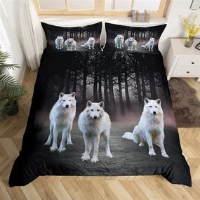 img 1 attached to 3D Wolf Comforter Cover: Full Size Animal Theme Bedding Set, Perfect for Kids and Teens - Wild Wolf Print Bedspread Cover