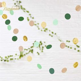 img 1 attached to NICROLANDEE Wedding Party Decorations - 3 Pack Green Dots Paper Garland: Rustic Wedding, Neutral Baby Shower, Vintage Party, Birthday