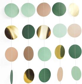 img 4 attached to NICROLANDEE Wedding Party Decorations - 3 Pack Green Dots Paper Garland: Rustic Wedding, Neutral Baby Shower, Vintage Party, Birthday