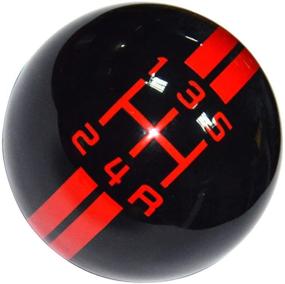 img 1 attached to SMKJ 5 Speed Redline Shift Knob: Sleek Black Car Gear Stick Shifter for Automatic & Manual Transmission Vehicles