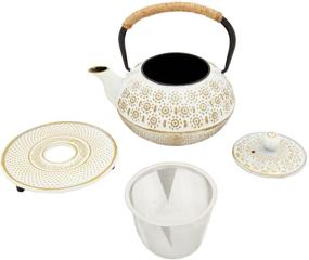 img 1 attached to 🍵 White Japanese Cast Teapot Trivet: Elegant and Functional Kitchen Accessory