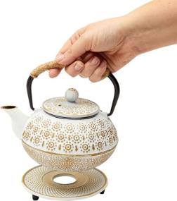 img 2 attached to 🍵 White Japanese Cast Teapot Trivet: Elegant and Functional Kitchen Accessory