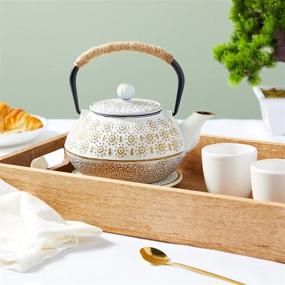 img 3 attached to 🍵 White Japanese Cast Teapot Trivet: Elegant and Functional Kitchen Accessory