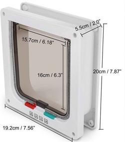 img 2 attached to 🐈 Depets Medium Cat Flap Door with 4-Way Lock (7.5" x 7.8" Outer Size) - Magnetic Pet Door Kit in White, Weather-Resistant for Cats and Dogs