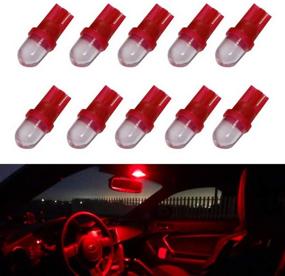 img 4 attached to High-Performance iJDMTOY (10) Brilliant Red LED Replacement Bulbs for Car Interior and Exterior Lights: Compatible with T10, 168, 175, 194, 2825, W5W