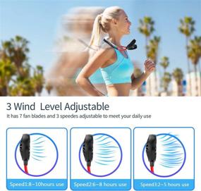 img 3 attached to 🌬️ Stay Cool Anywhere with a Portable Neck Fan: Hands-Free, USB Rechargeable, 3 Speeds, Headphone Design | Ideal for Office, Outdoor Activities, Travel, and Camping