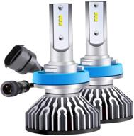 pineeron h11 led headlamp bulb: 9000 rpm cooling fan, ip68, 6000k, 4800w, 2 pack logo