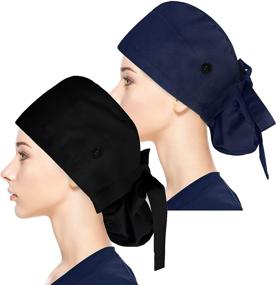 img 4 attached to Fesciory Adjustable Working Caps with Button & Sweatband: Perfect Women's Ponytail Pouch Hat for Long Hair