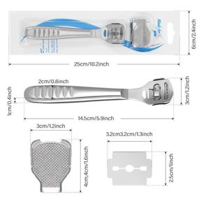 img 3 attached to Complete Foot Care Kit: 52 Piece Callus Shaver Set, 50 Blades, 1 Stainless Steel Shaver, 1 Foot File Head - Effective Tools for Hard Dry Skin Removal on Hands and Feet