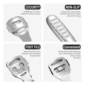 img 2 attached to Complete Foot Care Kit: 52 Piece Callus Shaver Set, 50 Blades, 1 Stainless Steel Shaver, 1 Foot File Head - Effective Tools for Hard Dry Skin Removal on Hands and Feet