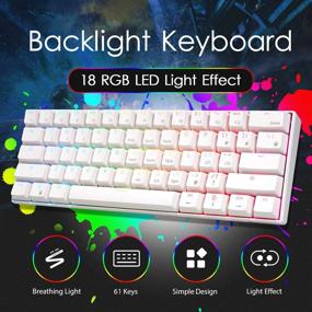 img 2 attached to 🔴 RK ROYAL KLUDGE RK61 RGB механическая игровая клавиатура с подсветкой - Проводная 60%, ультракомпактный дизайн, красный переключатель (белый)