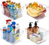 🗄️ sorbus clear plastic storage bins - organize kitchen, fridge, and pantry with 4-pack pantry organizer containers логотип