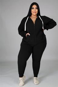 img 3 attached to 👚 Tycorwd Plus Size Two Piece Outfits Sweatsuits for Women - Long Sleeve Loungewear Tracksuit Sets