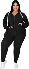 img 4 attached to 👚 Tycorwd Plus Size Two Piece Outfits Sweatsuits for Women - Long Sleeve Loungewear Tracksuit Sets