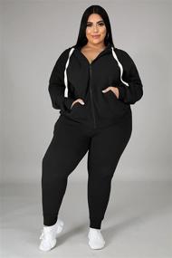 img 1 attached to 👚 Tycorwd Plus Size Two Piece Outfits Sweatsuits for Women - Long Sleeve Loungewear Tracksuit Sets