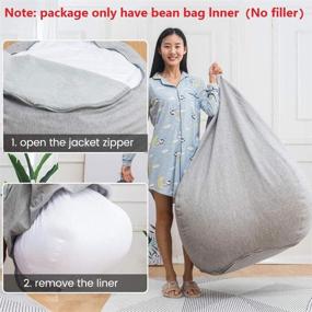 img 3 attached to Convenient Inner Liner for Easy Clean Bean Bag Chair Cover Seat Lazy Sofa (100x120cm)