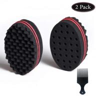 2 pack magic twist hair sponge - barber 🌀 hair brush sponge for afro curl, coils, dreadlocks - styling tool logo