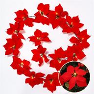 recutms decorations poinsettia artificial waterproof logo