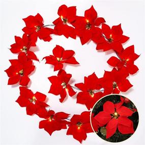 img 4 attached to RECUTMS Decorations Poinsettia Artificial Waterproof