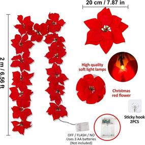 img 3 attached to RECUTMS Decorations Poinsettia Artificial Waterproof