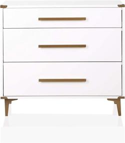 img 2 attached to Stylish and Chic: CosmoLiving 👗 by Cosmopolitan Karissa 3-Drawer White Dresser