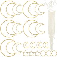 🌙 stunning gold moon dream catcher rings - 20 pieces metal hoops for diy craft making and home wall decoration logo