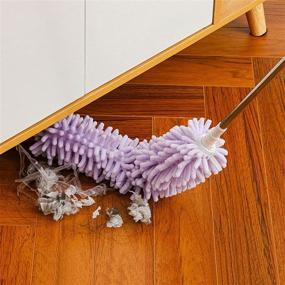 img 3 attached to 🧹 Chenille Dusting Duster with Telescopic Pole and Extendable Handle - Purple