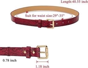 img 3 attached to 🐍 Enhance Your Style with Ayliss Womens Snakeskin Leather Belts