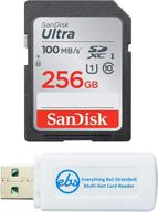 sandisk sd ultra memory card class 10 for sony cyber-shot dsc-h300, hx400 v, hx80 camera – 256gb + card reader bundle logo