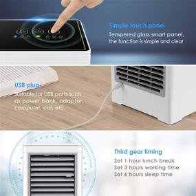 img 1 attached to 🌬️ Portable 3-in-1 Air Conditioner: Cooler, Purifier, Humidifier. 3 Speeds & Timer for Home, Office, and Room