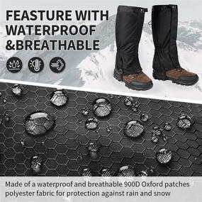 img 3 attached to 🥾 Gelindo Leg Gaiters: Waterproof Winter Hiking Gaiters for Men and Women – Ideal Snow Boot Accessories for Snowshoeing, Climbing, Hunting, Skiing, and Motorcycling