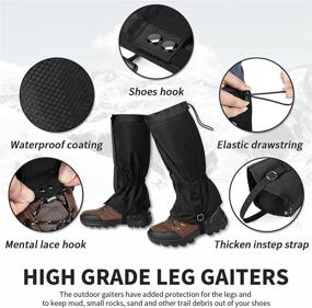 img 2 attached to 🥾 Gelindo Leg Gaiters: Waterproof Winter Hiking Gaiters for Men and Women – Ideal Snow Boot Accessories for Snowshoeing, Climbing, Hunting, Skiing, and Motorcycling