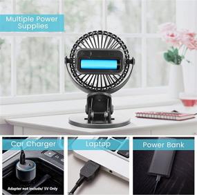 img 1 attached to 🌀 OCDAY Clip on Fan: Portable, Rechargeable, 3 Speeds, 360° Rotation, USB/Battery Operated - Versatile Mini Fan for Stroller, Bed, Office, and More!