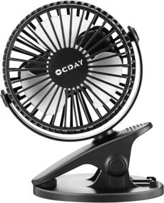 img 4 attached to 🌀 OCDAY Clip on Fan: Portable, Rechargeable, 3 Speeds, 360° Rotation, USB/Battery Operated - Versatile Mini Fan for Stroller, Bed, Office, and More!