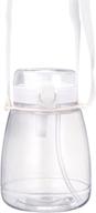 large 44 oz reusable water bottle with straw & adjustable strap - leak-proof, snap lock | ideal for walking, biking, hiking, travel, and daily hydration - white logo