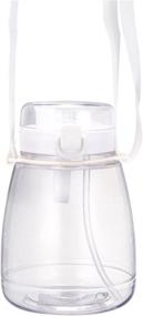 img 4 attached to Large 44 OZ Reusable Water Bottle with Straw & Adjustable Strap - Leak-Proof, Snap Lock | Ideal for Walking, Biking, Hiking, Travel, and Daily Hydration - White