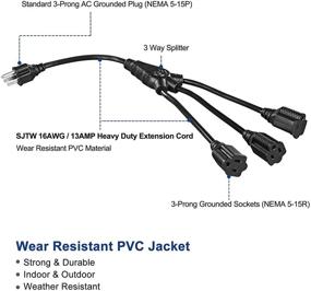 img 2 attached to DEWENWILS Разветвитель продления 🔌 Влагозащищенный освободитель: Превосходное решение для наружного питания