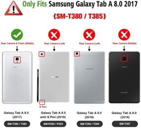 img 3 attached to 🔮 Силиконовый чехол Fintie пурпурного цвета для Samsung Galaxy Tab A 8.0 2017 года модели T380/T385 - антискользящий, защита от ударов [дружественный детям]