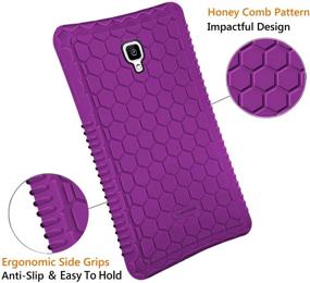 img 2 attached to 🔮 Fintie Purple Silicone Case for Samsung Galaxy Tab A 8.0 2017 Model T380/T385 – Anti Slip, Shock Proof Cover [Kids Friendly]