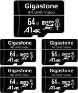 📷 gigastone 64gb 5-пакетов micro sd-карта: видео 4k uhd, камера наблюдения, действия камеры дрона профессионал, 90mb/s micro sdxc uhs-i a1 класс 10 - максимальная производительность по непобедимой цене! логотип