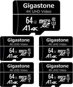 img 4 attached to 📷 Gigastone 64GB 5-пакетов Micro SD-карта: видео 4K UHD, камера наблюдения, действия камеры дрона профессионал, 90MB/s Micro SDXC UHS-I A1 класс 10 - максимальная производительность по непобедимой цене!