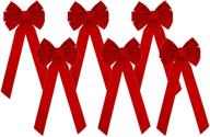 🎀 iconikal 6-pack of elegant red velvet bows - 10-loop, 11.5 x 26-inch size logo