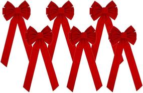 img 3 attached to 🎀 Iconikal 6-Pack of Elegant Red Velvet Bows - 10-Loop, 11.5 x 26-Inch Size